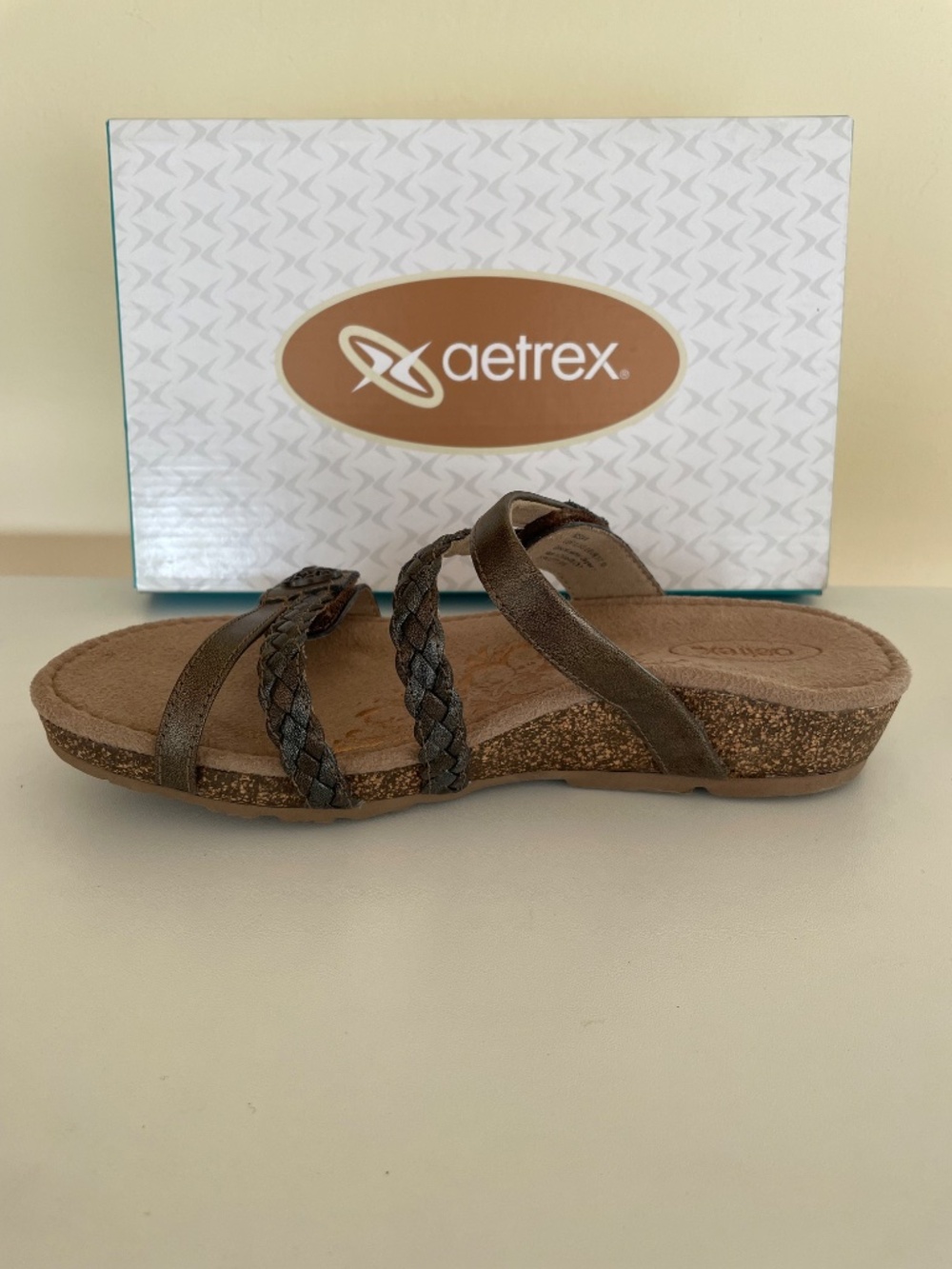 NEW Aetrex Bronze Janey Slide Sandals Womens 7 - Picture 16 of 16
